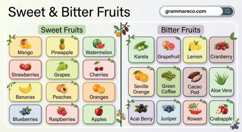 Fruits By Taste: Top 100 Sweet and Bitter Fruits with their Pictures