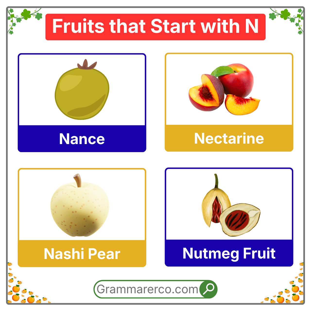 Fruit that are Starting with a N