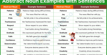 Abstract Noun Examples with Sentences in English with Pictures