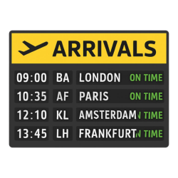 Arrival Board - Airport Vocabulary Words with Pictures