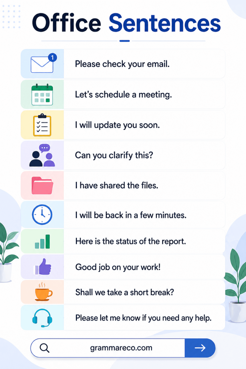 120+ Office Use English Sentences for Daily with Pictures and pdf ...
