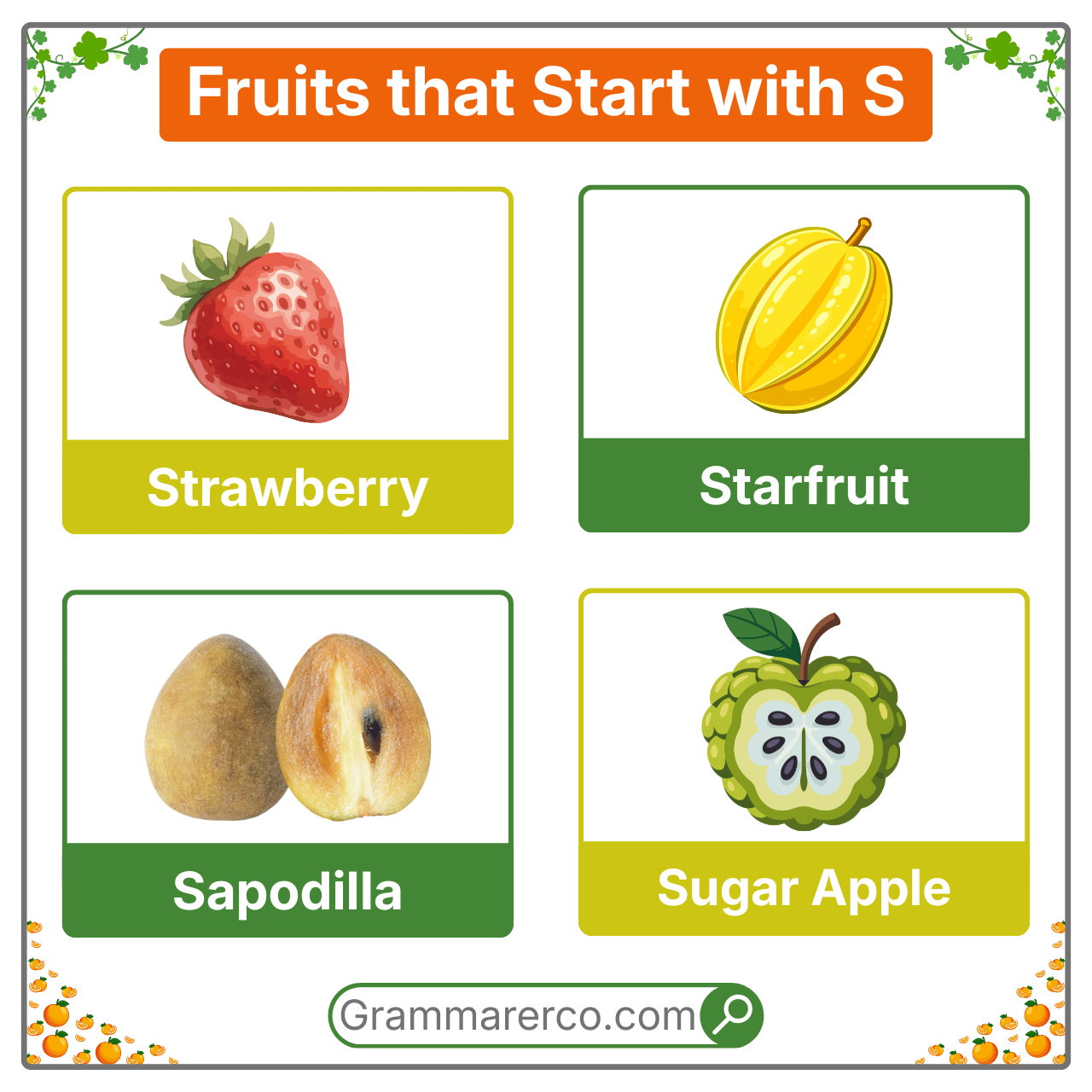 Fruit Begins with S with Images