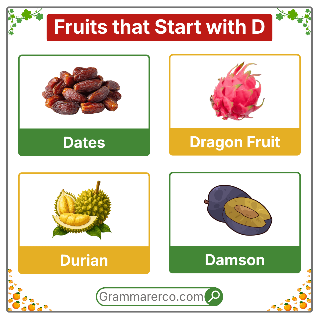 Fruits Begins with a D - A to Z Fruits