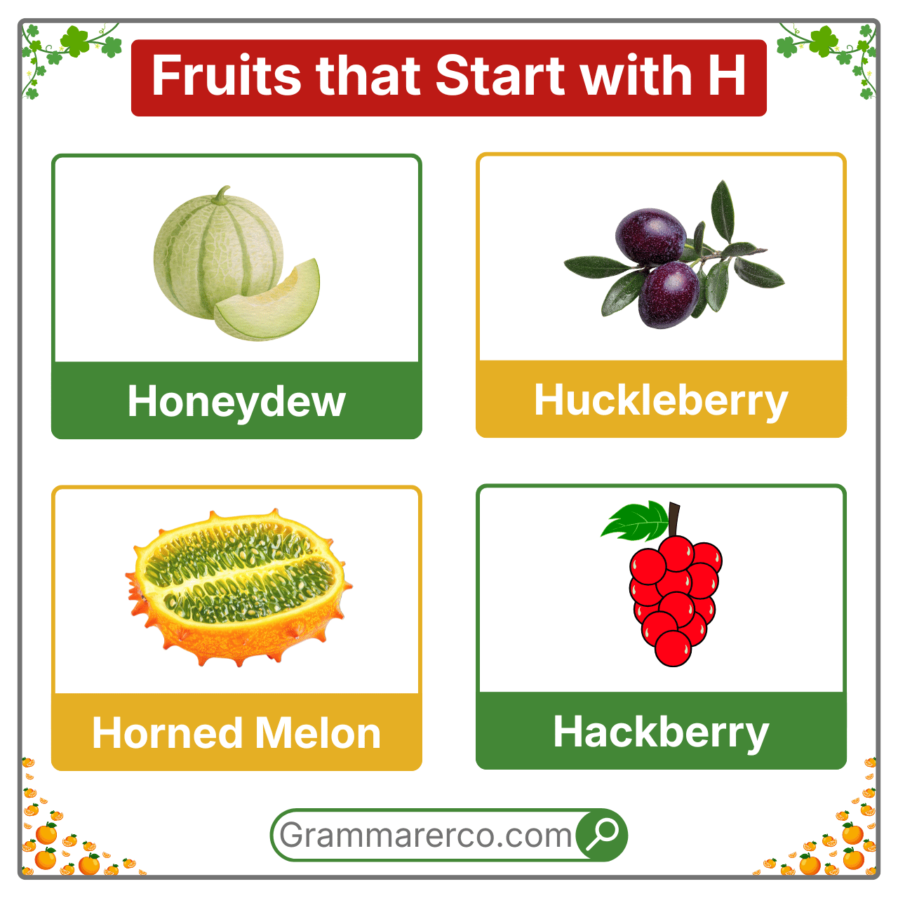 Fruits Begins with a H - A to Z Fruits