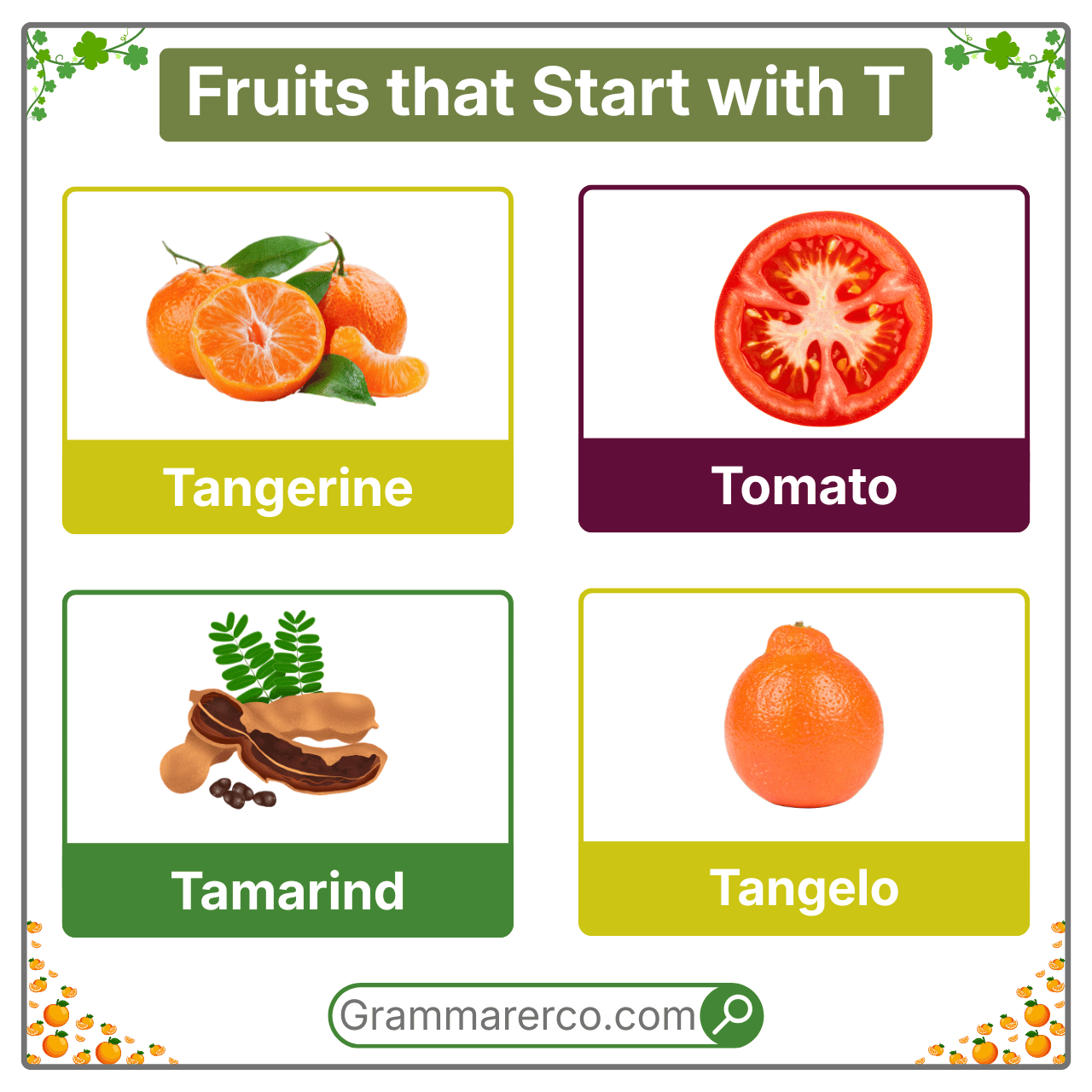 Fruit Names that Start with T