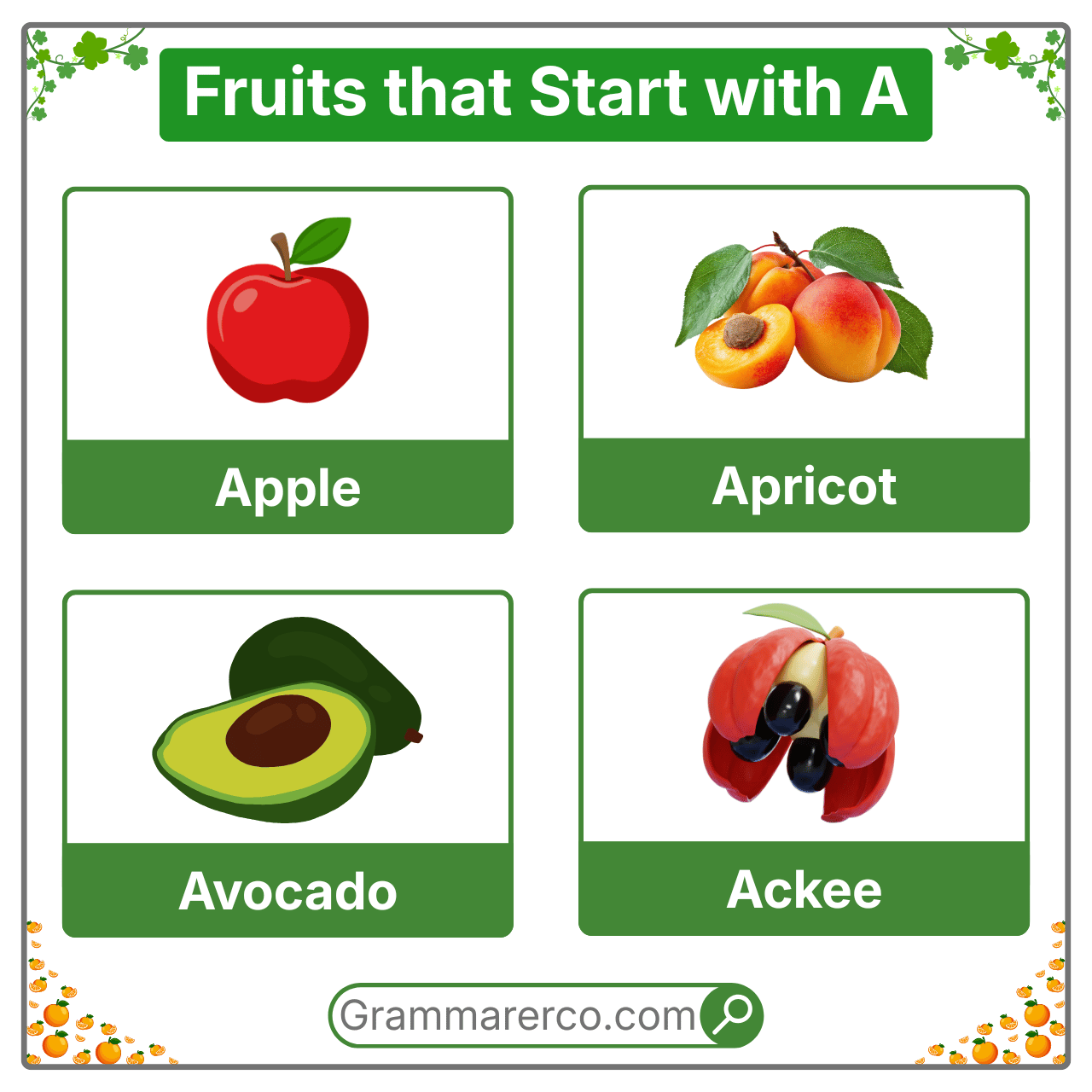 Fruits that are Starting with a A - A to Z Fruits