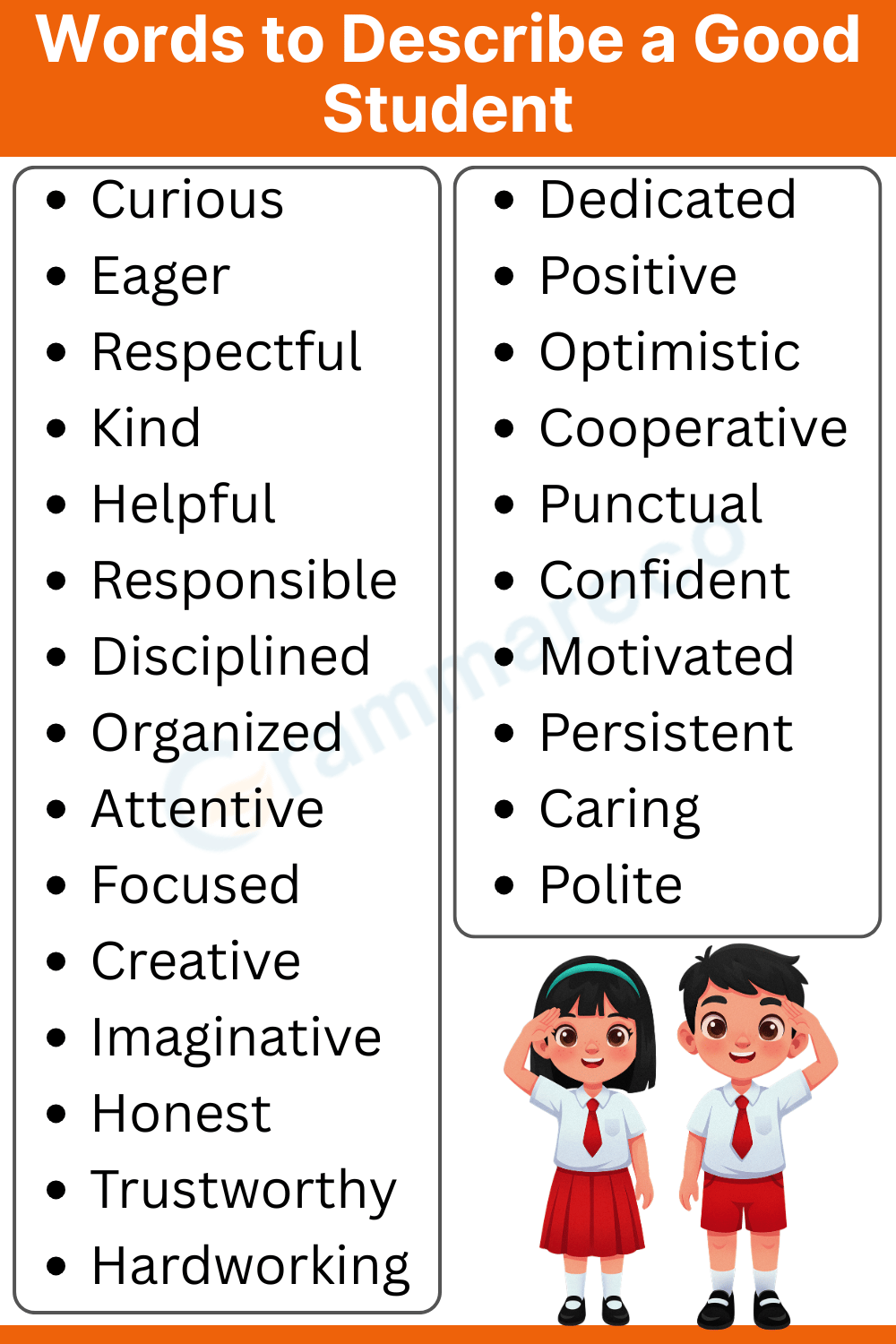 Supportive and Kind Words to Describe a Good Student