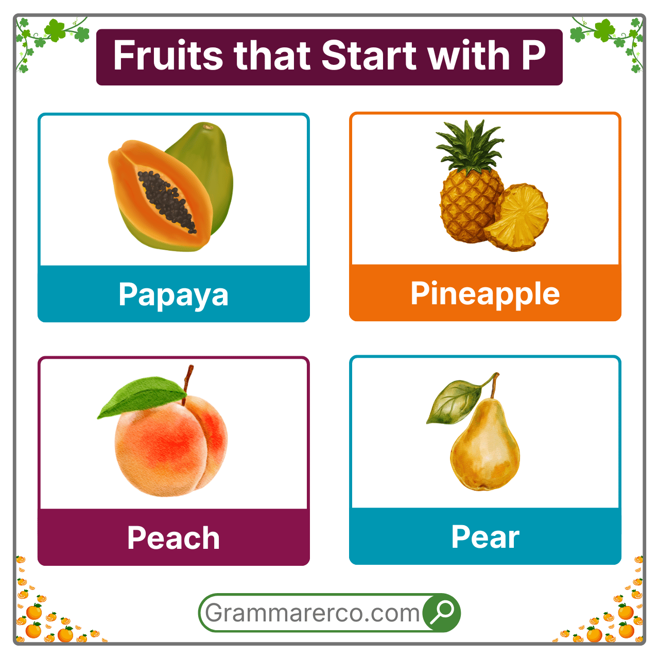 What Fruit that Start with P?