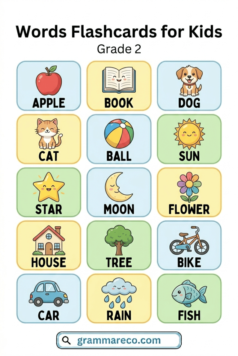 150+ Vocabulary Words for Grade 2 with Pictures and Meanings ...