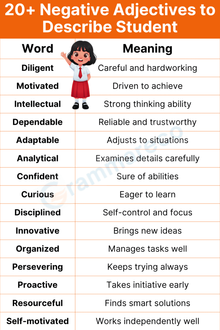Student Descriptors 120+ Best Adjectives to Describe a Student with Meanings | Grammareco.com