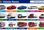 200+ Different Types of Vehicles Names and their Pictures