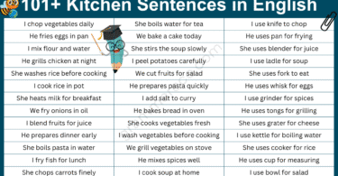 101+ Daily Used Kitchen Sentences in English: Kitchen English