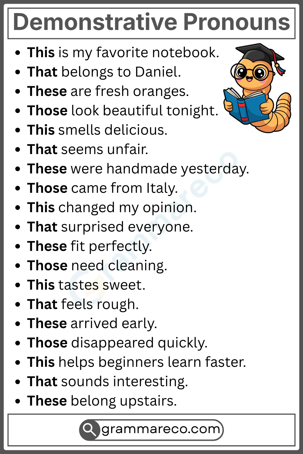 Short Examples of Demonstrative Pronoun in Sentence