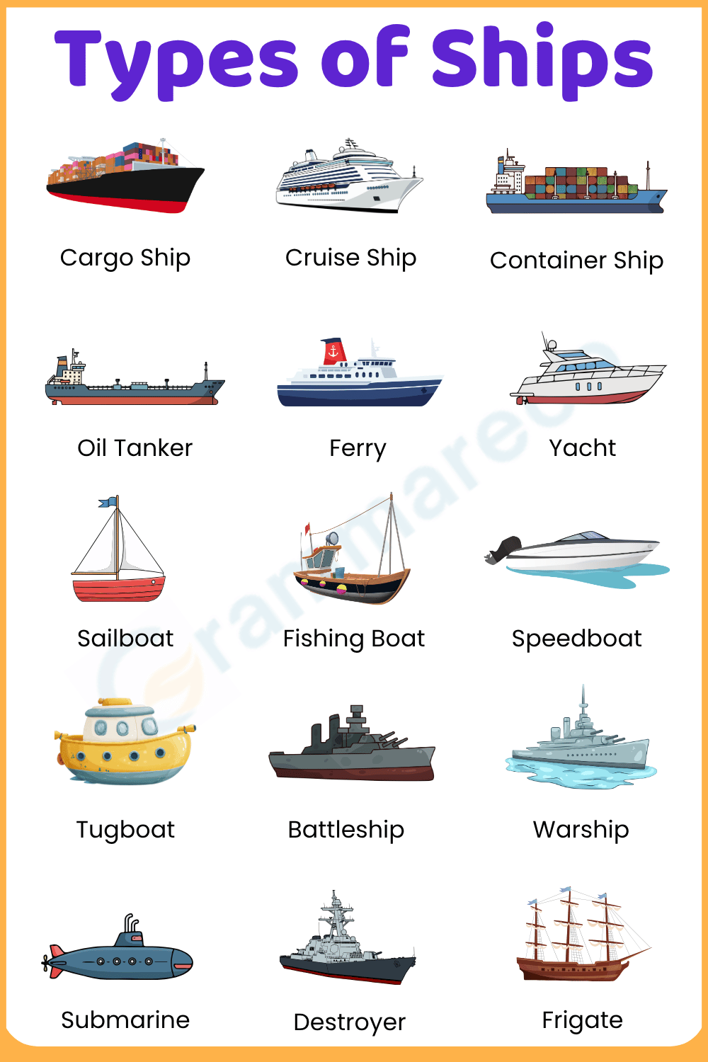 List of Ship Names with their Pictures