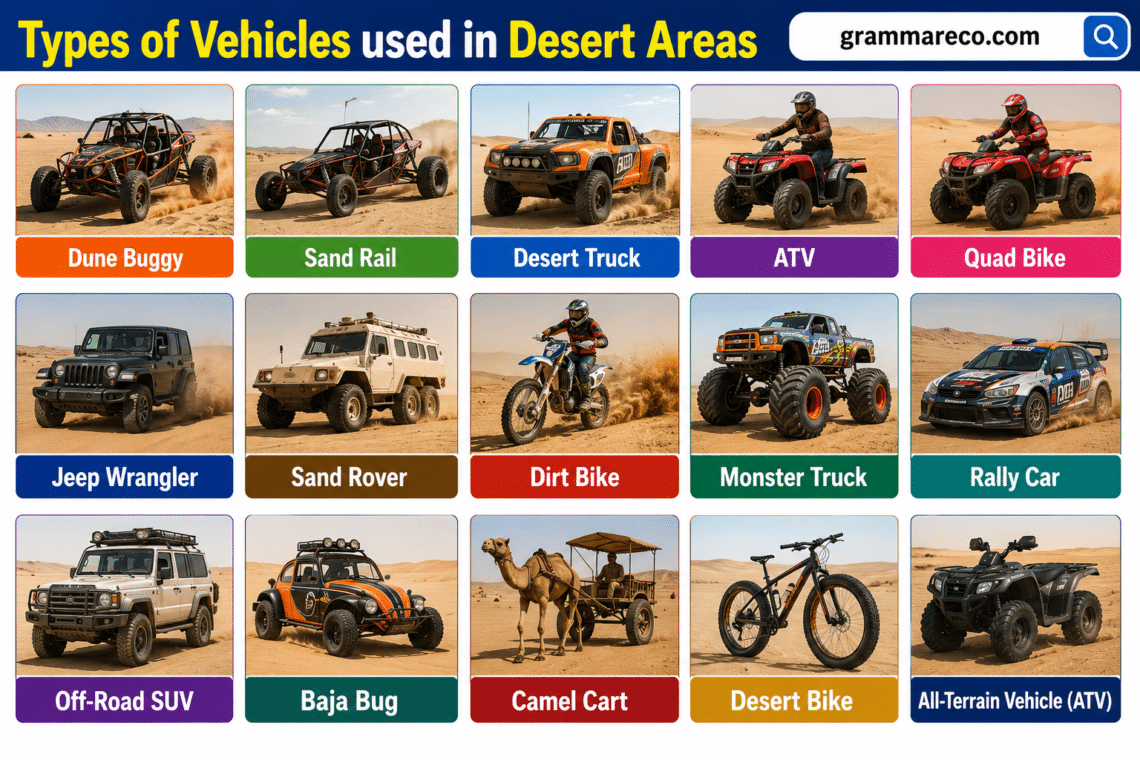 Vehicle Examples 28 Types of Vehicles used in Desert Areas Names with Pictures ...