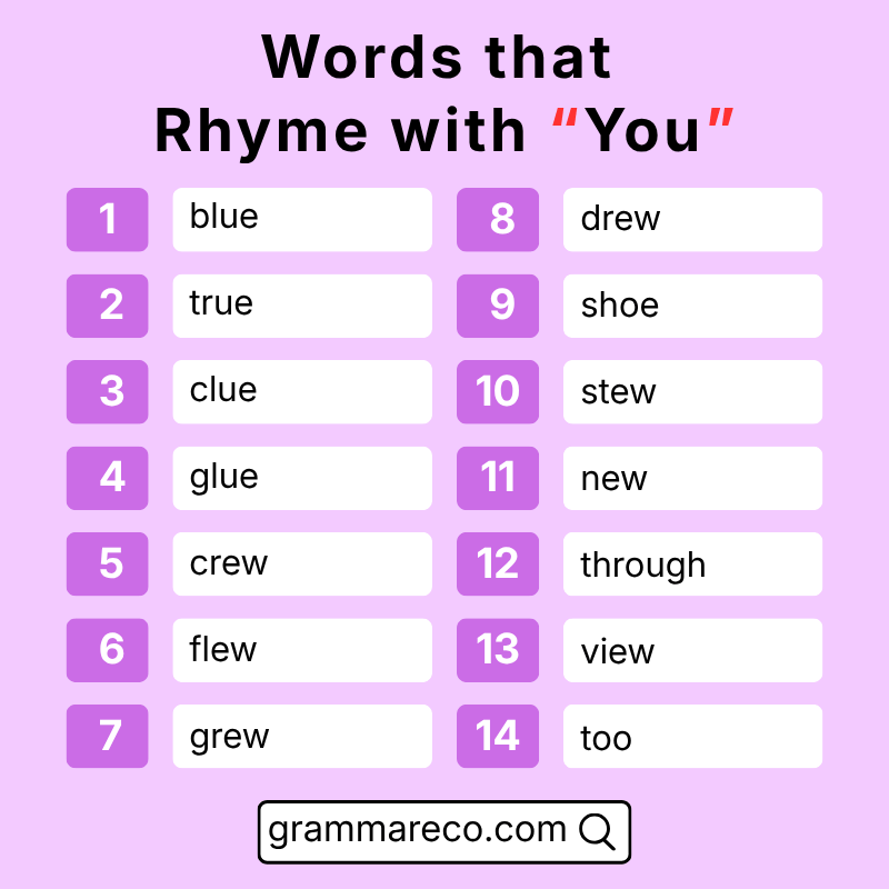 14 Common Words that Rhyme with You