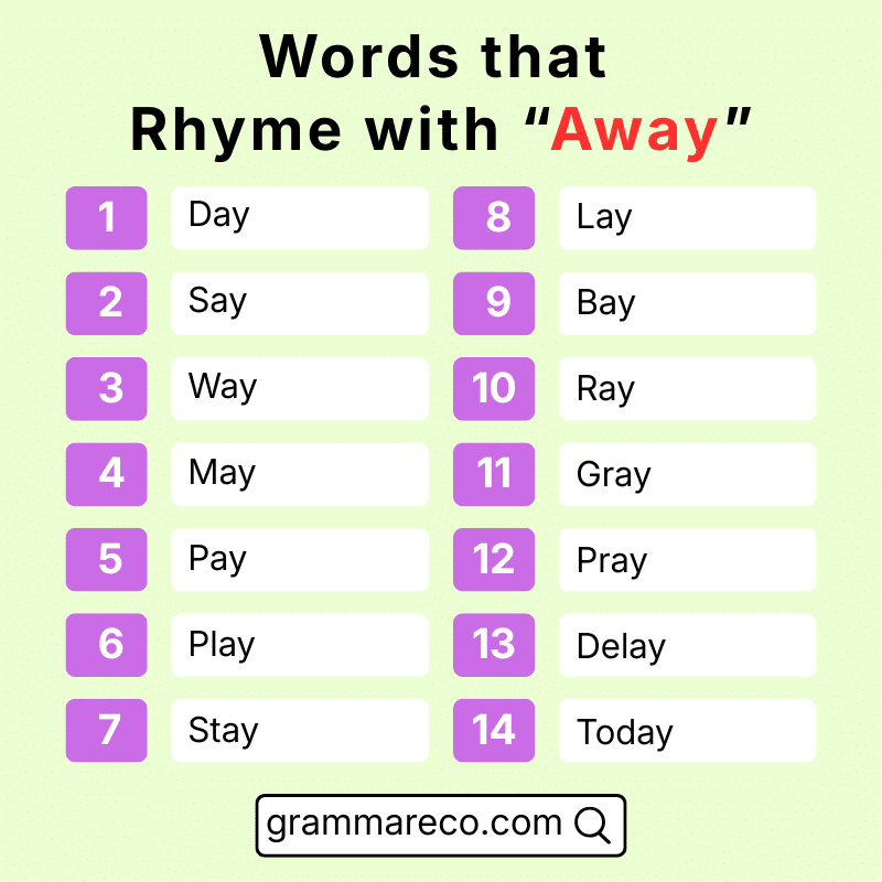 701 Popular Words that Rhyme with Away