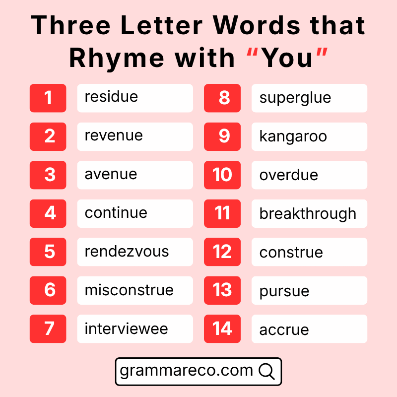 Big words that rhyme with you