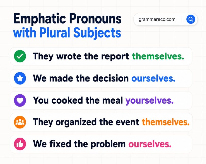 Emphatically Sentnce 100 Emphatic Pronouns Examples with Sentences in English | Grammareco.com