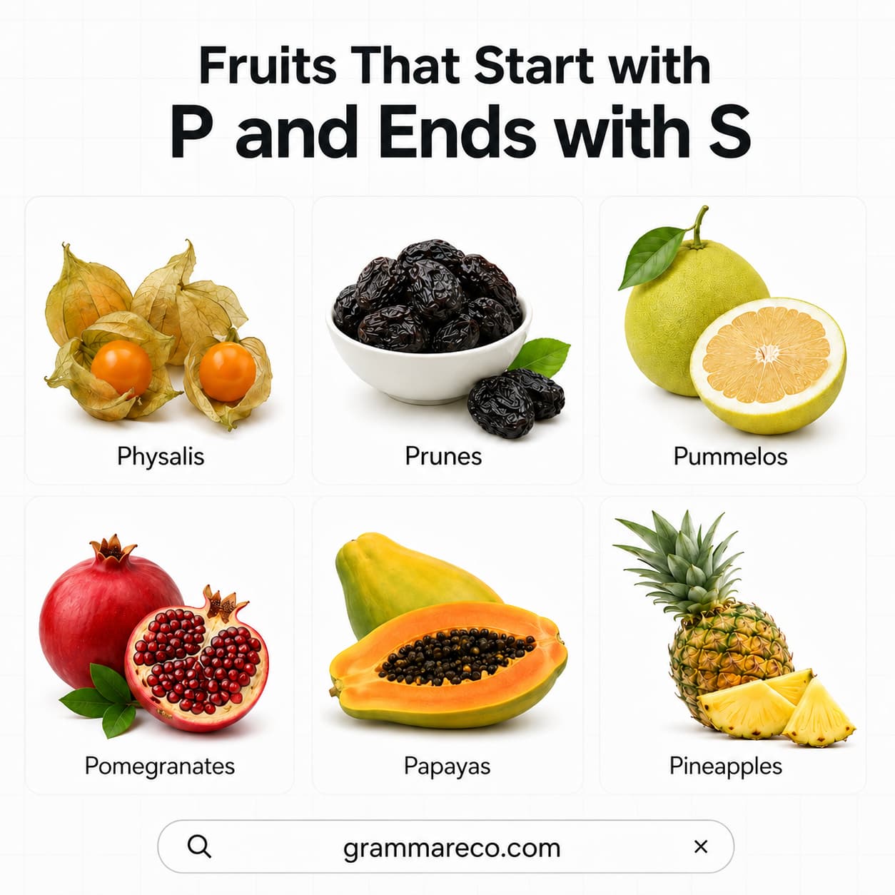 Fruits That Start with P and Ends with S and Pictures