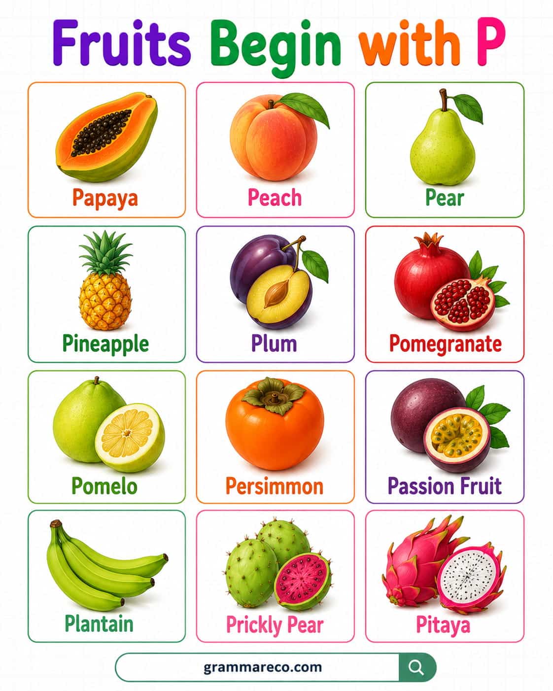 Popular Fruits that Starts with P to Eat with Pictures