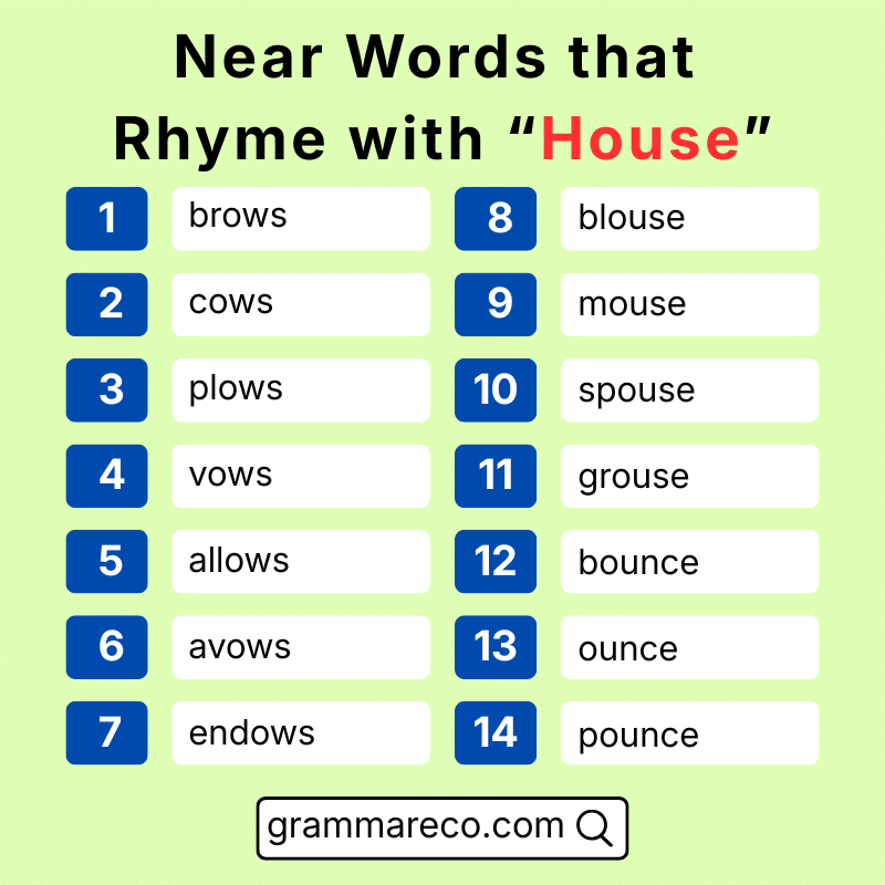 Near Words that Rhyme with “House”