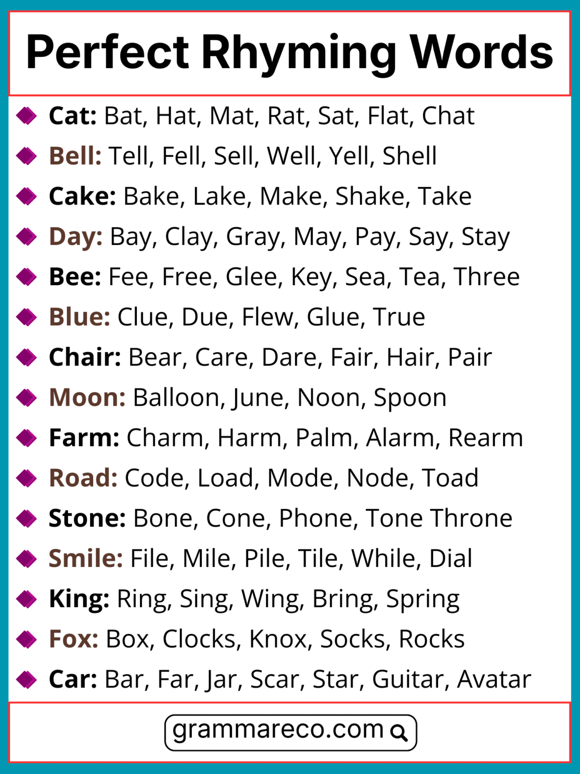 1000+ Delightful Rhyming Words: The Ultimate List from A to Z ...