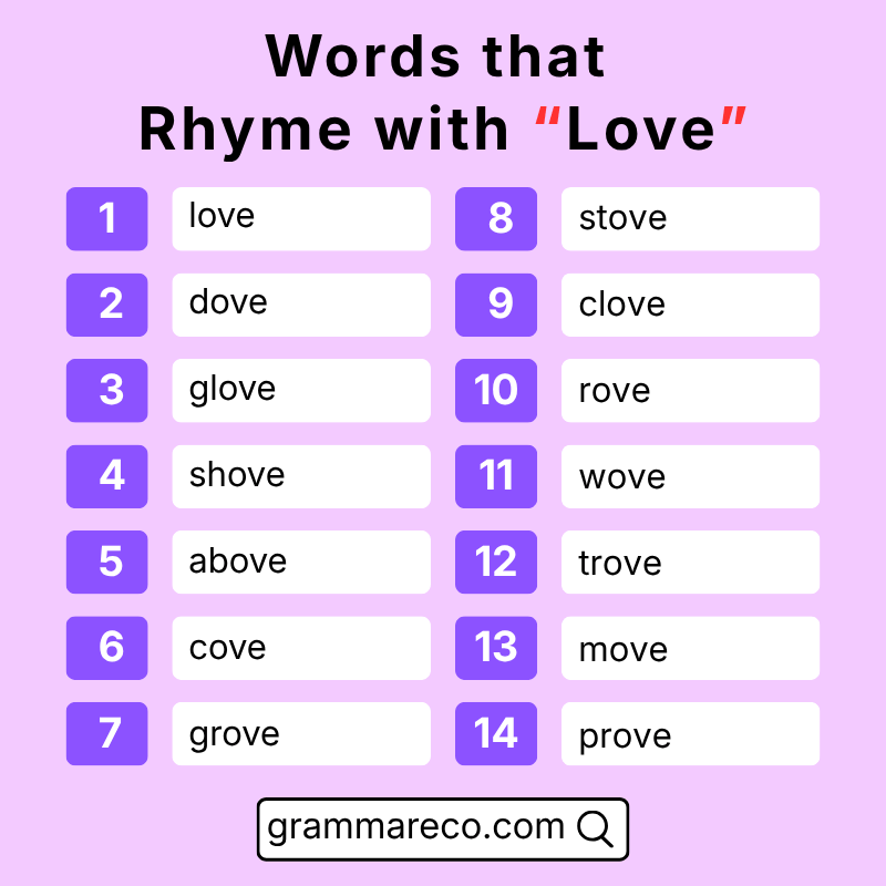Perfect Words That Rhyme with Love