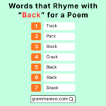 Words Rhyming With Back 650 Rhymes for Back: Easy Words that Rhyme with Back | Grammareco.com