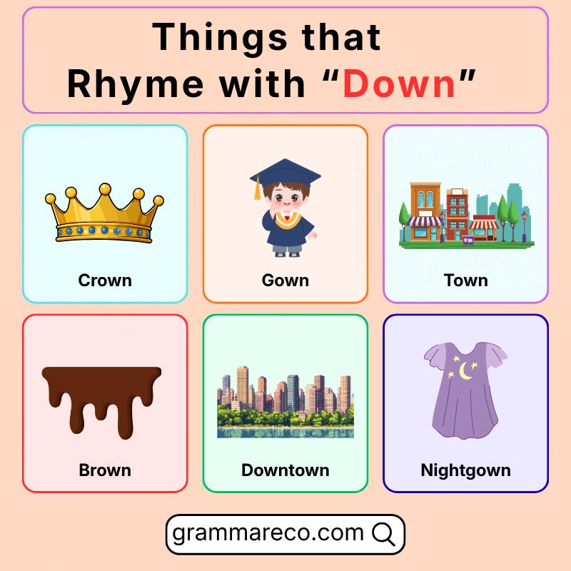Things That Rhyme with Down with Pictures