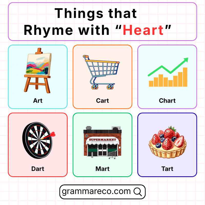 Things that Rhyme with Heart with Pictures