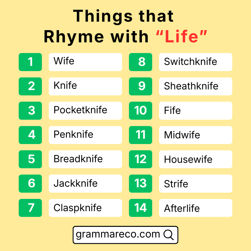 Things that Rhyme with Life with Pictures