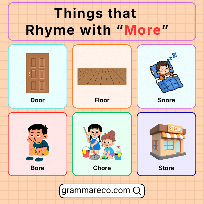Things that Rhyme with More with Pictures