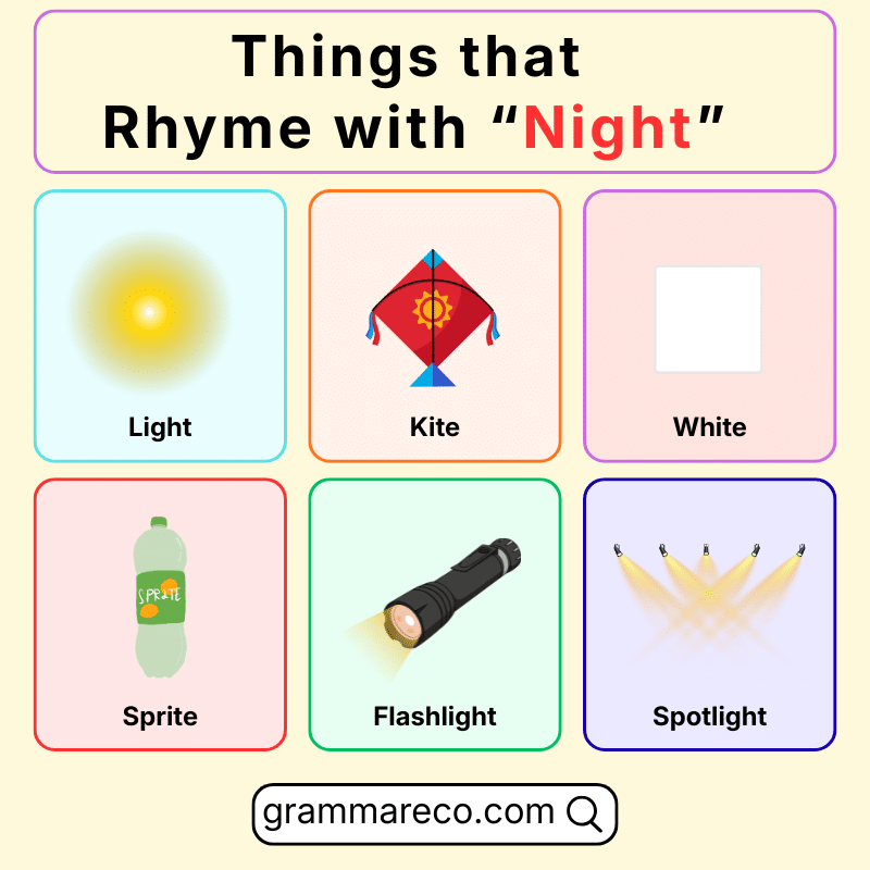 Things That Rhyme With Night with Pictures
