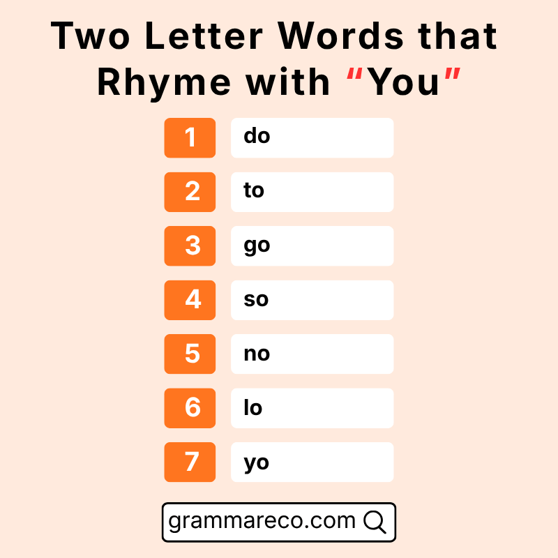 Two Letter Words Related to You Rhymes
