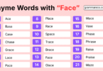 150+ Words that Rhyme with Face: Perfect, Near & Fun Rhymes