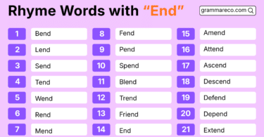 544 Words that Rhyme with End Examples for Kids, Poem & Songs