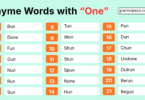 777 Words That Rhyme With One for Poems, Songs, Kids and Rap