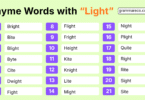 800 Words that Rhyme with Light for Poets, Lyricists and Children