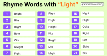 800 Words that Rhyme with Light for Poets, Lyricists and Children