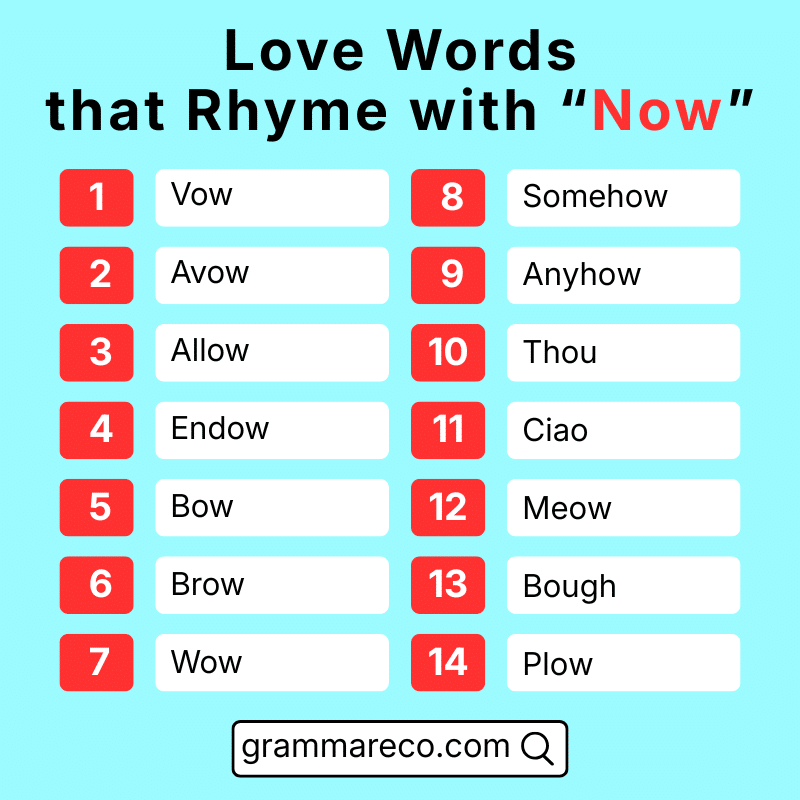 Love Word That Rhymes With Now
