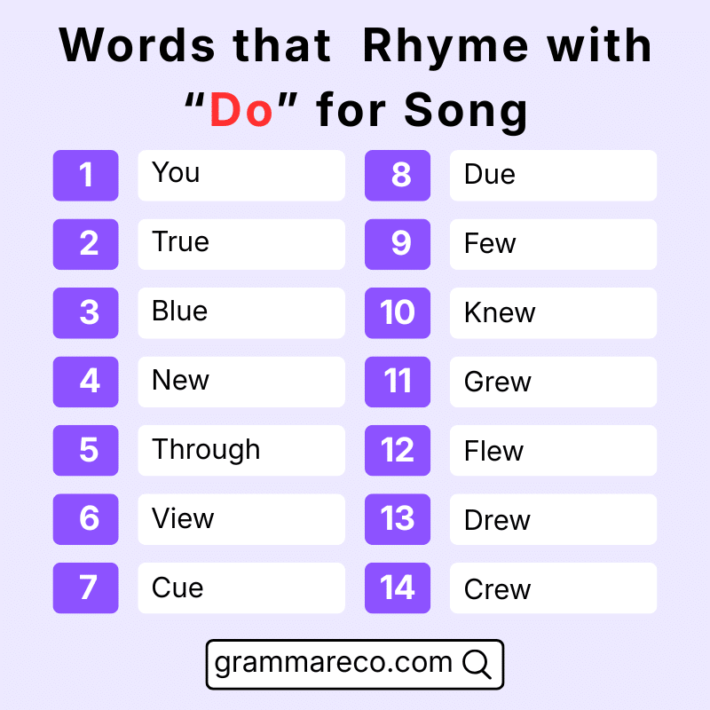 Rap Words that Rhyme with Do for Songs