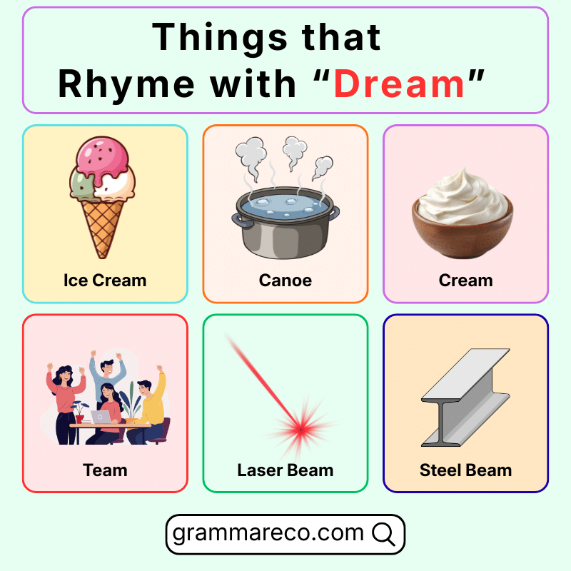Things that Rhyme with Dream with Pictures