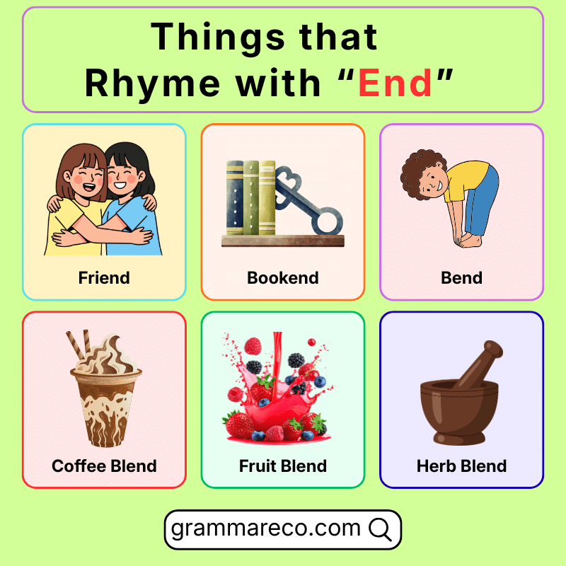 Things that Rhyme with End with Pictures
