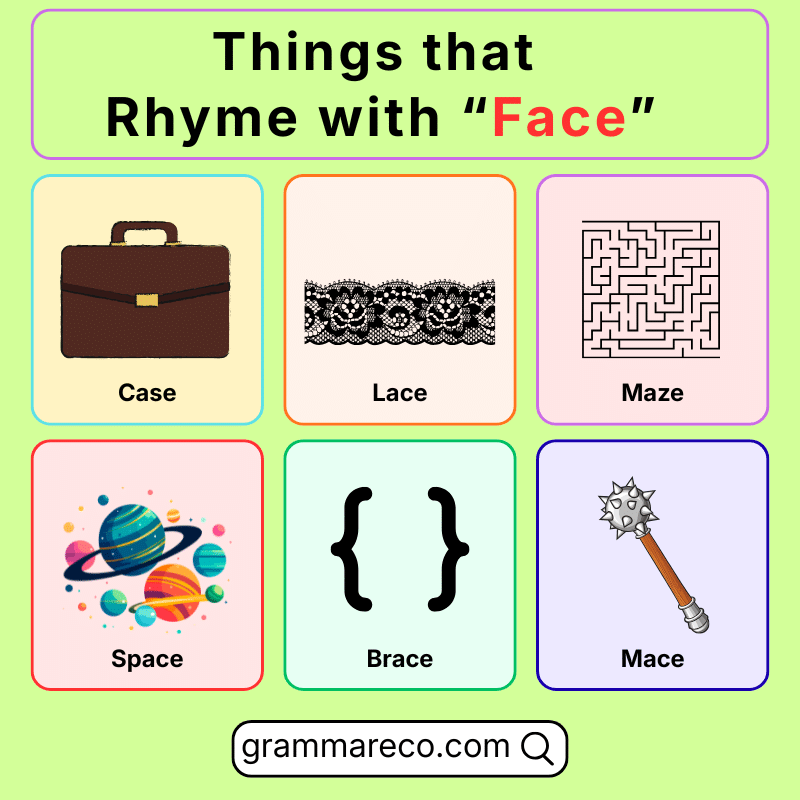 Something that Rhyme with Face with Pictures