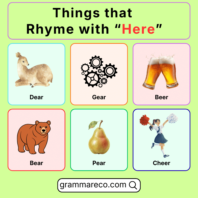 Things That Rhyme with Here with Pictures