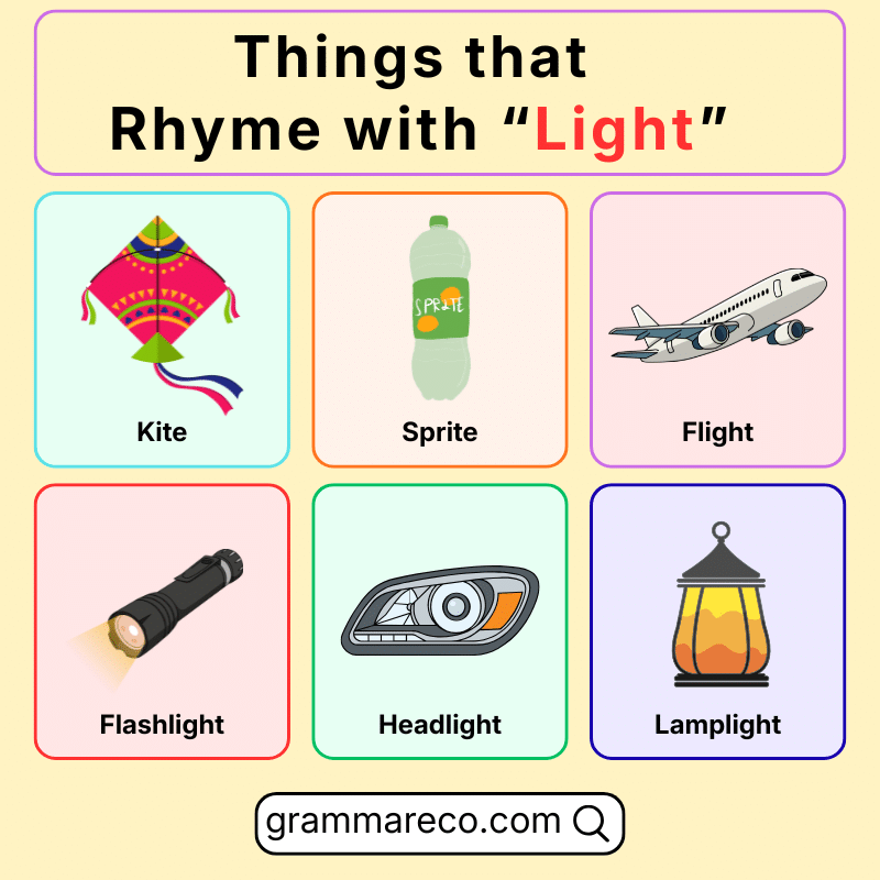 Things that Rhyme with Light with Pictures