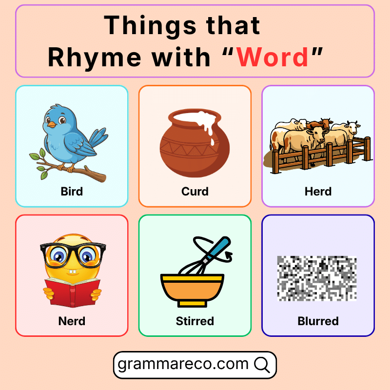 Things that Rhyme with Word with Pictures
