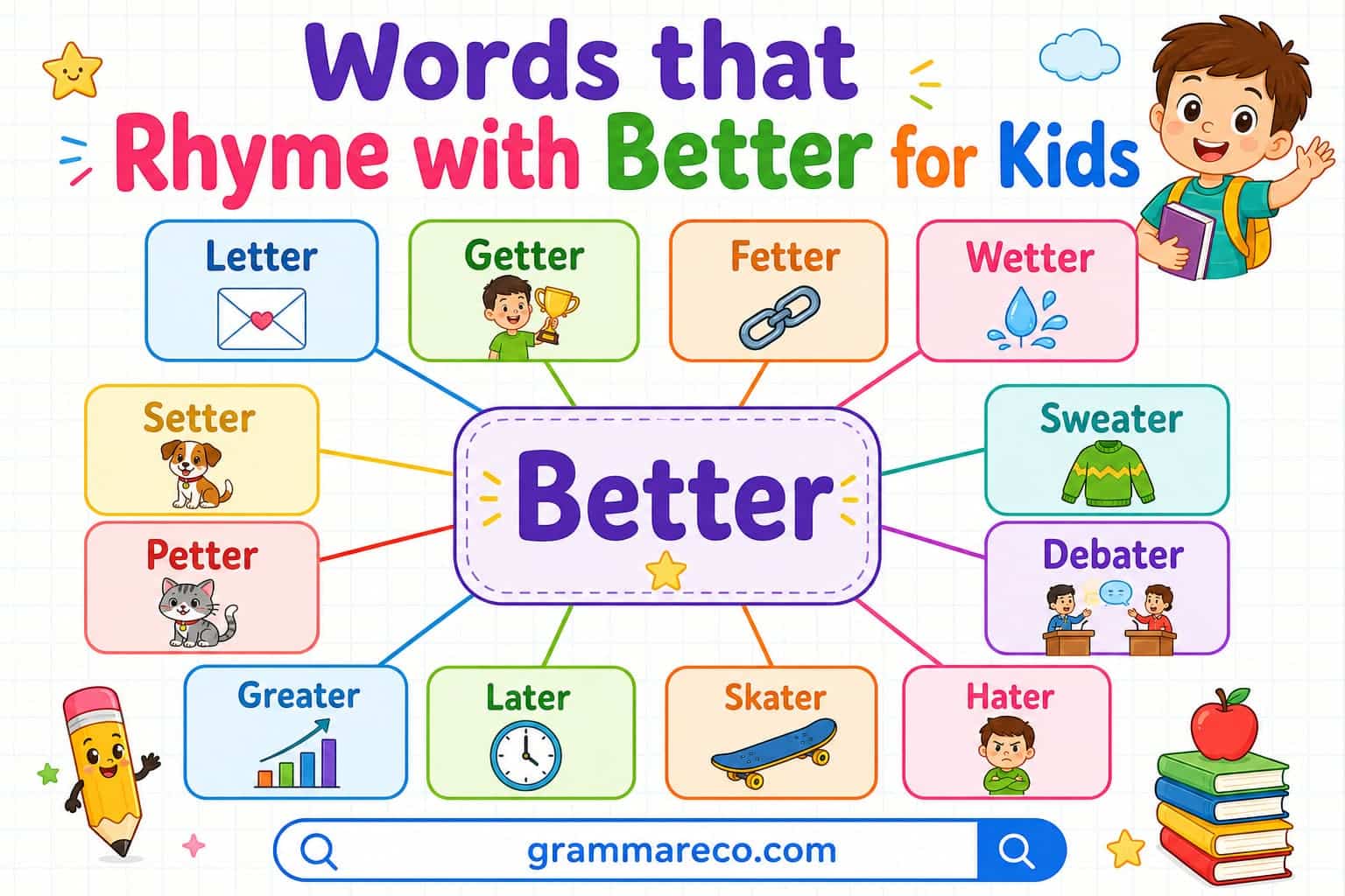 Words that Rhyme with Better for Poem for Kindergarten