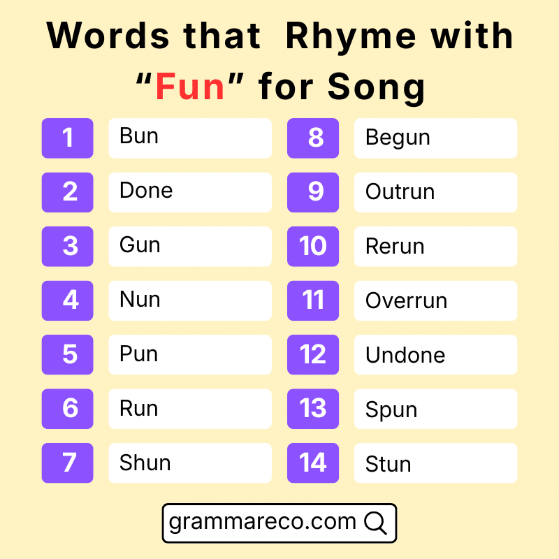 Fun Words that Rhyme with Fun for Songwriters